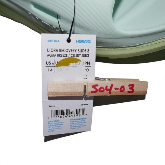 HOKA Ora Recovery Slide 3 Mens Size 12 Womens 14 Aqua/Celery Juice NWT - Picture 9 of 9